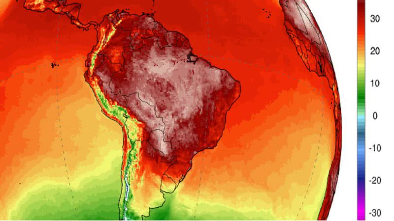 Calor extremo bate recorde no Brasil - Reprodução/UMaine