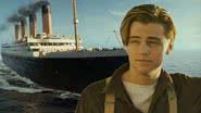 O navio e o personagem Jack Dawson, de Leonardo DiCaprio, em 'Titanic' (1997) - Reprodução/20th Century Fox