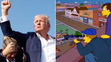 Atentado contra Trump e cena de Os Simpsons - Getty Images e Reprodução/Redes Sociais