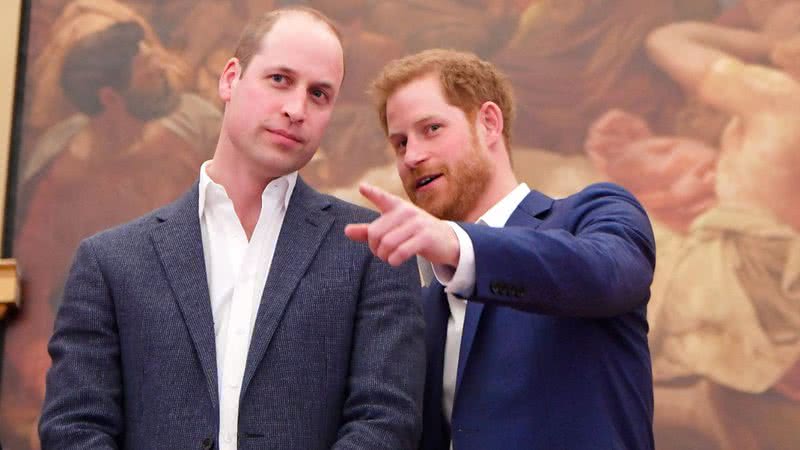 Príncipes William e Harry durante evento em Londres, no Reino Unido, em 2018 - Getty Images