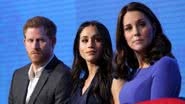 Príncipe Harry, Meghan Markle e Kate Middleton em evento em 2018 em Londres, Inglaterra - Getty Images