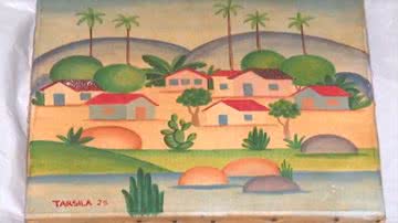 Intitulada "Paisagem 1925", obra inédita de Tarsila do Amaral é descoberta - Reprodução/Jornal Nacional