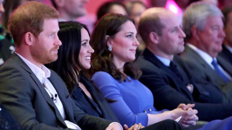 Príncipe Harry, Meghan Markle, Kate Middleton e príncipe William em evento em 2018, na Inglaterra - Getty Images