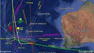 Cientista publica mapa indicando localização proposta do voo MH370 em ponto vermelho - Reprodução/LinkedIn (@VincentLyne)