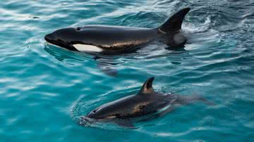 Orcas nadando no Parque de Exposições Animal Marineland, na França - Getty Images