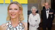 Cate Blanchett, rainha Elizabeth II e o príncipe Philip, respectivamente - Getty Images