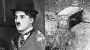 Charlie Chaplin (à esqu.) e o caixão (à dir.) - Getty Images