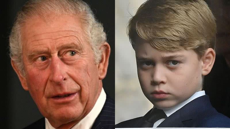 O rei Charles III e o príncipe George, respectivamente - Getty Images