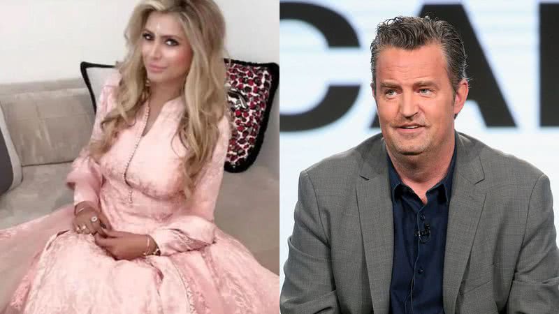 Jasveen Sangha e o ator Matthew Perry - Divulgação/Instagram/Getty Images