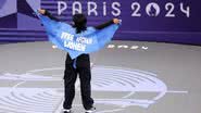 B-girl Talash durante apresentação em Paris - Getty Images