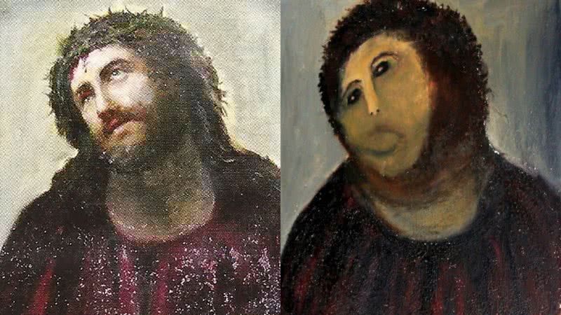 O antes e depois do Ecce Homo - Wikimedia Commons e Flickr