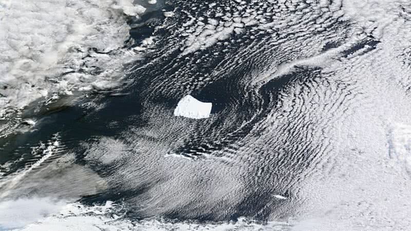 Imagem de satélite do iceberg A23a - Domínio Público via Wikimedia Commons