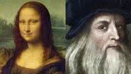 A obra "Mona Lisa" (à esqu.) e retrato de da Vinci (à dir.) - Domínio Público