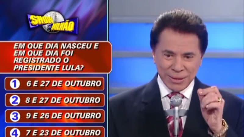 Registro do programa "Show do Milhão", apresentado por Sivio Santos - Reprodução/Vídeo