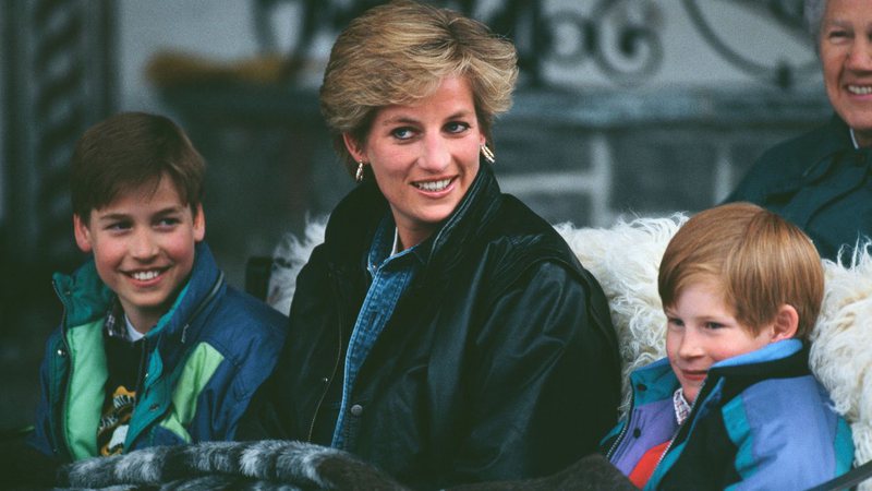 Princesa Diana e seus filhos, William e Harry - Getty Images