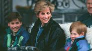 Princesa Diana e seus filhos, William e Harry - Getty Images