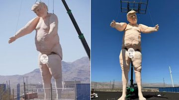 Estátua de Donald Trump nu - Divulgação/Crooked and Obscene Tour