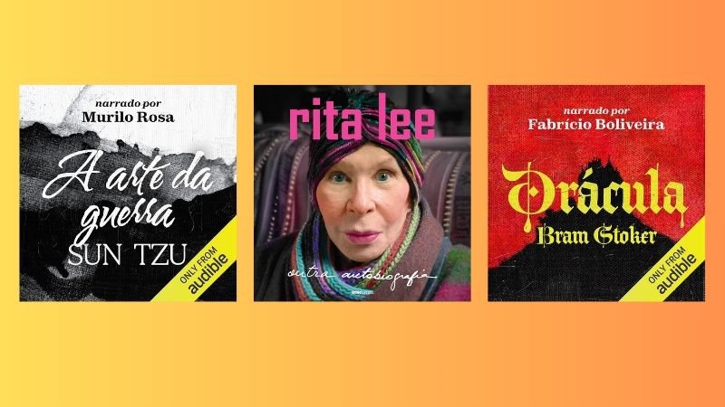 Escute audiolivros de obras de sucesso como 'A Arte da Guerra' e a autobiografia de Rita Lee por meio da assinatura do Audible - Créditos: Reprodução/Amazon