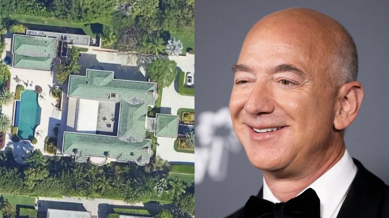 A casa (à dir.) e Jeff Bezos (à esqu.) - Google Maps e Getty Images