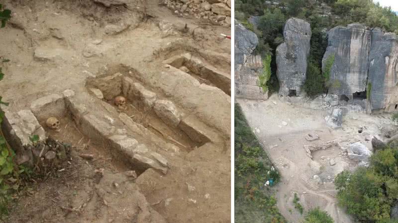 Esqueletos foram encontrados nas ruínas de Las Gobas, na Espanha - Divulgação/Universidade do País Basco