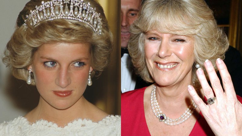 A princesa Diana (à esqu.) e Camilla Parker (à dir.) - Getty Images