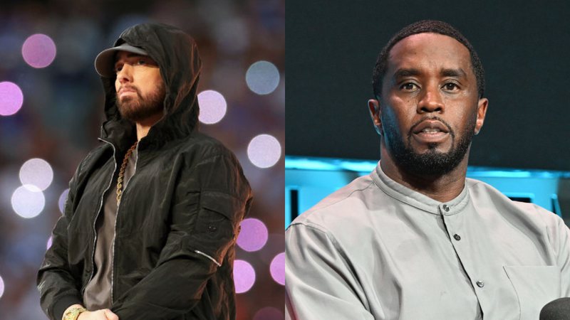 Eminem (à esqu.) e Diddy (à dir.) - Getty Images