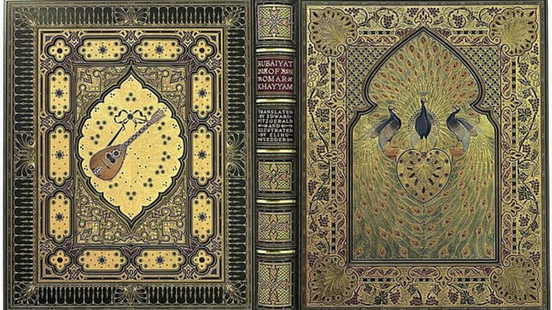 Rubaiyat de Omar Khayyam encadernado por Sangorski e Sutcliffe - Wikimedia Commons via Sotheran's book sellers