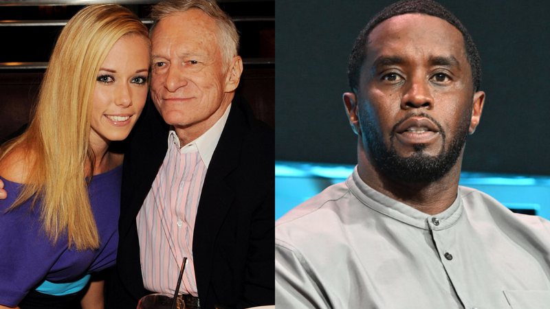 Kendra Wilkinson e Hugh Hefner (à esqu.) e Diddy (à dir.) - Getty Images