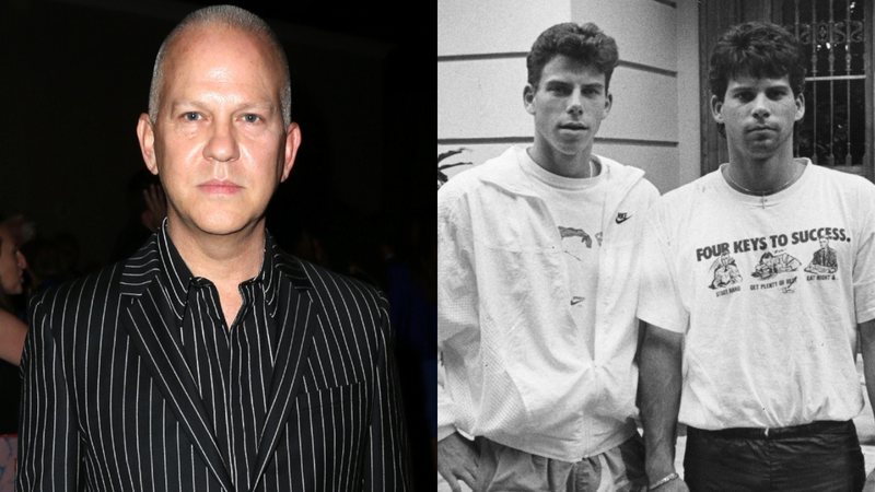 Ryan Murphy (à esqu.) e Erik e Lyle Menendez (à dir.) - Getty Images