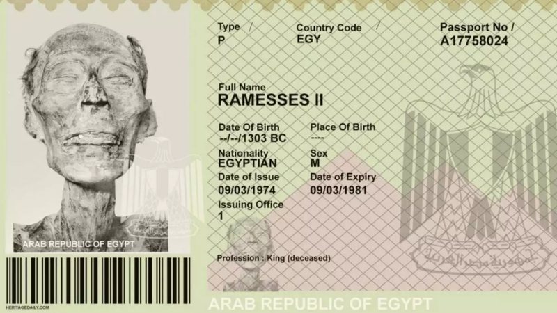 Arte de um passaporte do faraó Ramsés II - Reprodução/Heritage Daily