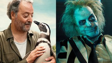 Cenas de "Meu Amigo Pinguim" e "Os Fantasmas Ainda se Divertem: Beetlejuice Beetlejuice" - Divulgação