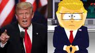 Donald Trump e sua paródia no programa 'South Park' - Getty Images e Divulgação/Comedy Central