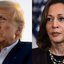 Donald Trump (à esqu.) e Kamala Harris (à dir.)