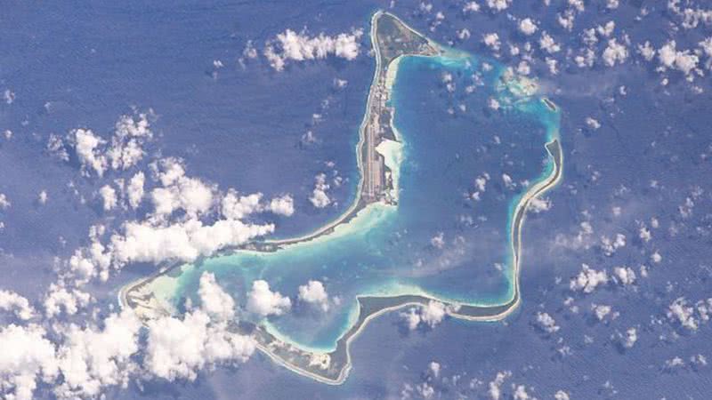 Registro da NASA de Diego Garcia, no Arquipélago de Chagos - Wikimedia Commons via NASA