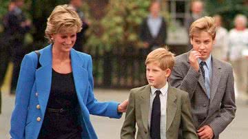 Princesa Diana e seus filhos, William e Harry - Getty Images