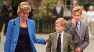 Princesa Diana e seus filhos, William e Harry - Getty Images