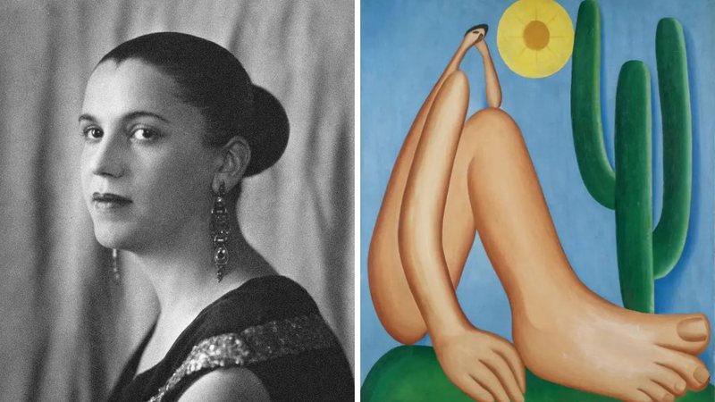 Tarsila do Amaral e seu quadro "Abaporu" - Getty Images / Divulgação/MALBA