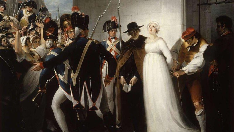 Maria Antonieta sendo levada para sua execução - Wikimedia Commons via Museu da Revolução Francesa