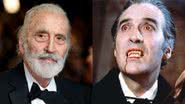 Christopher Lee em 2012 e no filme 'O Vampiro da Noite' (1958) - Getty Images