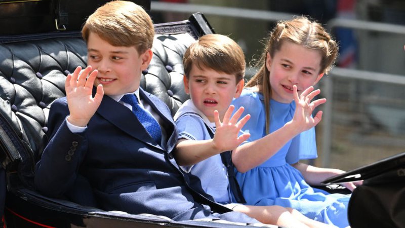 Os príncipes George e Louis e a princesa Charlotte - Getty Images