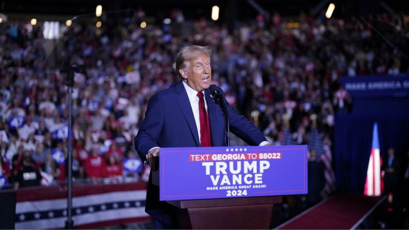 Trump durante comício nos EUA - Getty Images