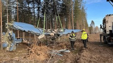 Destroços do avião - Reprodução/X