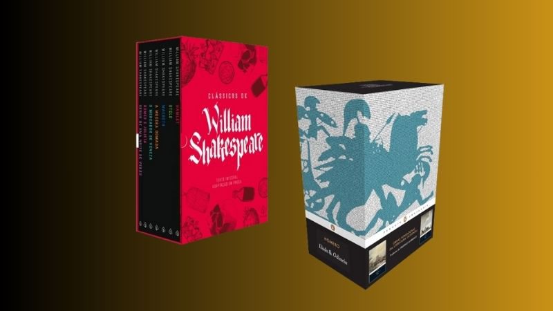 Com boxes compilando as grandes obras de autores como William Shakespeare, Isaac Azimov e outros, reunimos algumas opções para adquirir em oferta - Créditos: Reprodução/Amazon