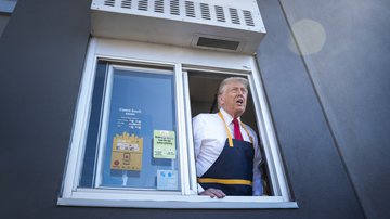 Donald Trump em visita ao McDonald's - Getty Images