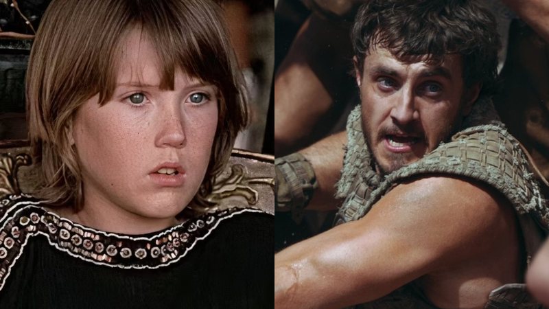 As duas versões do personagem Lucius, do filme Gladiador - Divulgação