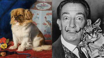 O cachorro da rainha (à esqu.) e a jaguatirica de Dalí (à dir.) - Domínio Público