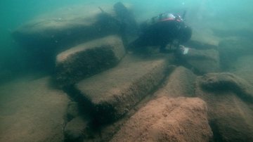 Restos de antigo sítio romano encontrados submersos na costa da Itália - Divulgação/Universidade de Udine