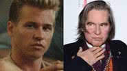 Val Kilmer como Iceman em 'Top Gun - Ases Indomáveis' (1986) e em 2019 - Reprodução/Paramount Pictures / Getty Images