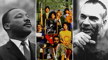 Martin Luther King, capa do disco 'Tropicalia ou Panis et Circencis' e foto de Marighella - Domínio Público e Divulgação