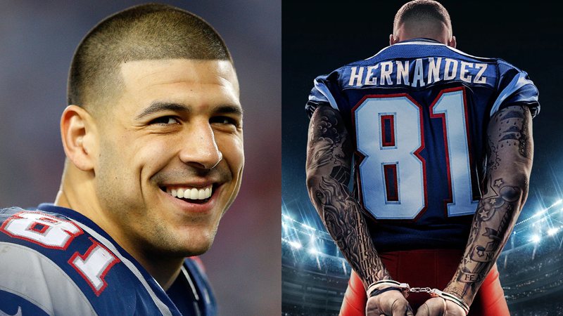 Aaron Hernandez e imagem de divulgação da série 'American Sports Story' - Getty Images / Divulgação/FX